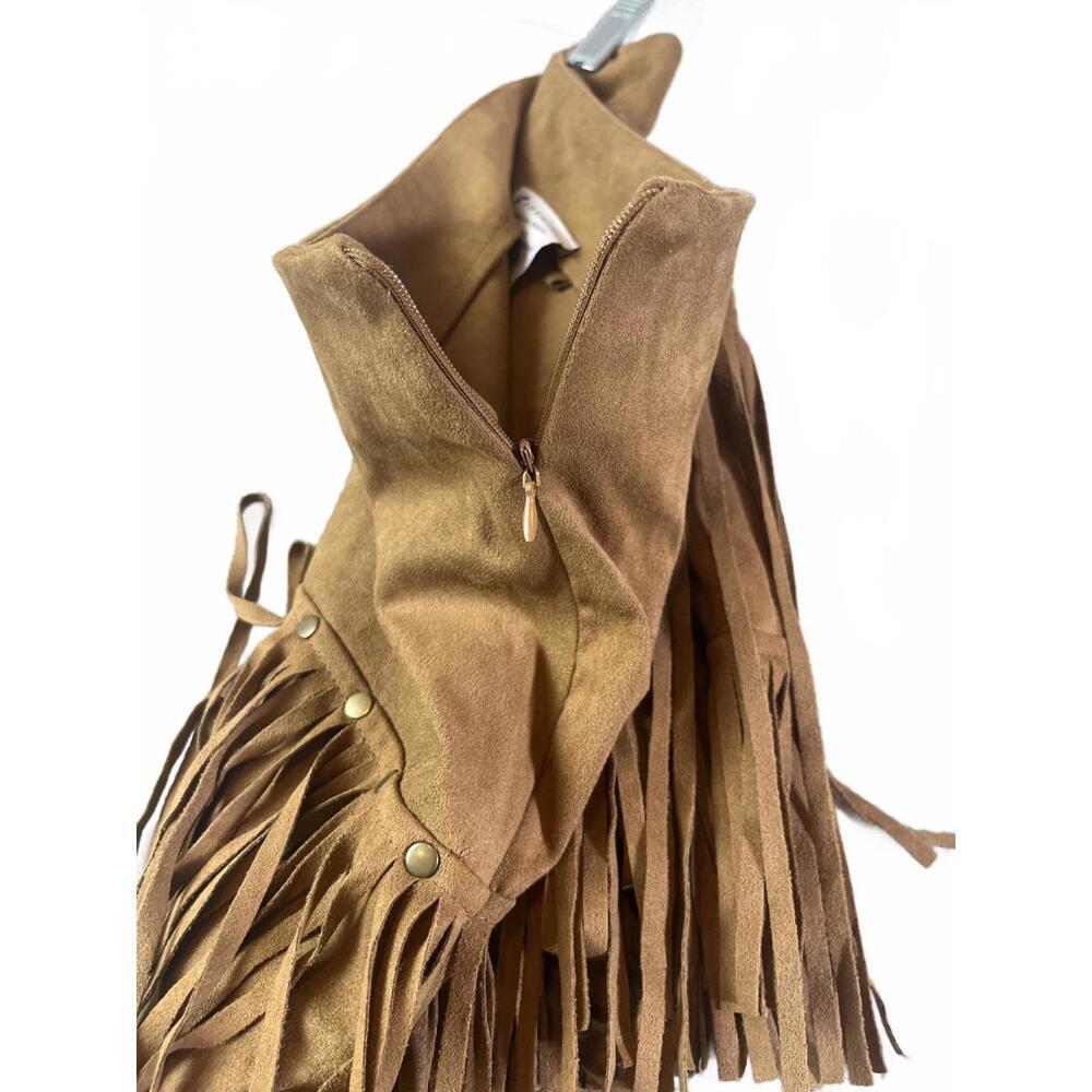 Fornia Faux Suede Fringe Skirt Size Med - Picture 3 of 6